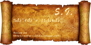 Sáfár Ildikó névjegykártya